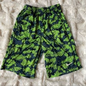 Nike Green and Navy Athletic Basketball Shorts